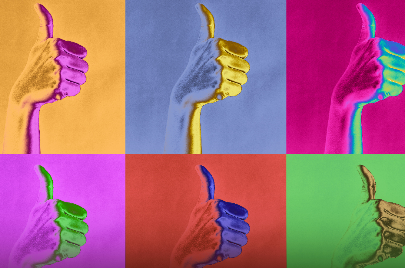 umenie pop-art palec hore nerozhadzuj
